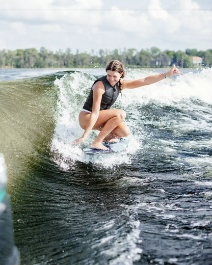 Follow Corp Women's Wake Impact Vest Black - on-water action shot 3