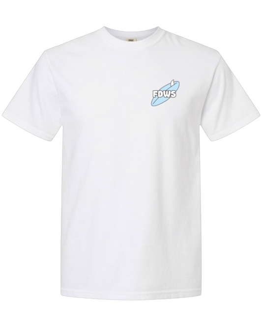 Fat Daddy's Wake Surf White Tee - front view