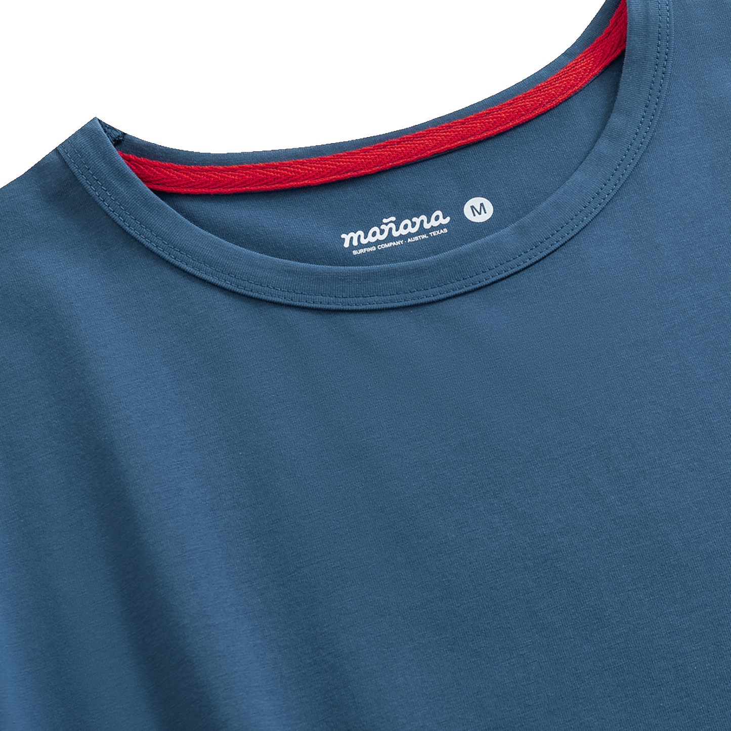 Mañana Hibiscus Tee Blue - graphic close-up