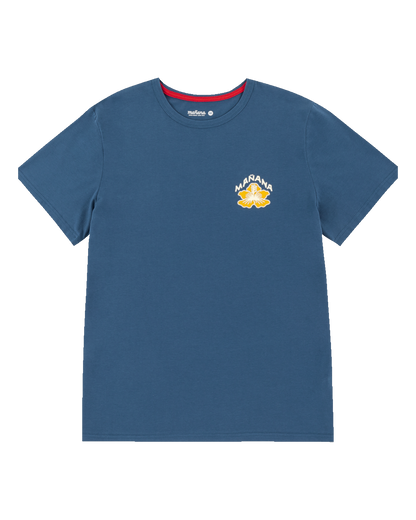 Mañana Hibiscus Tee Blue - front view