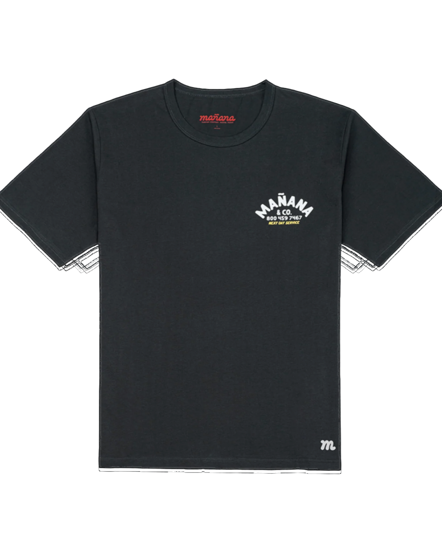 Mañana Shop Tee Black - front flat lay