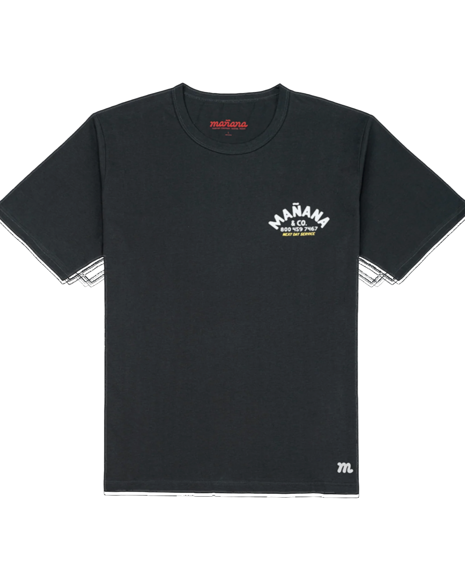Mañana Shop Tee Black - front flat lay