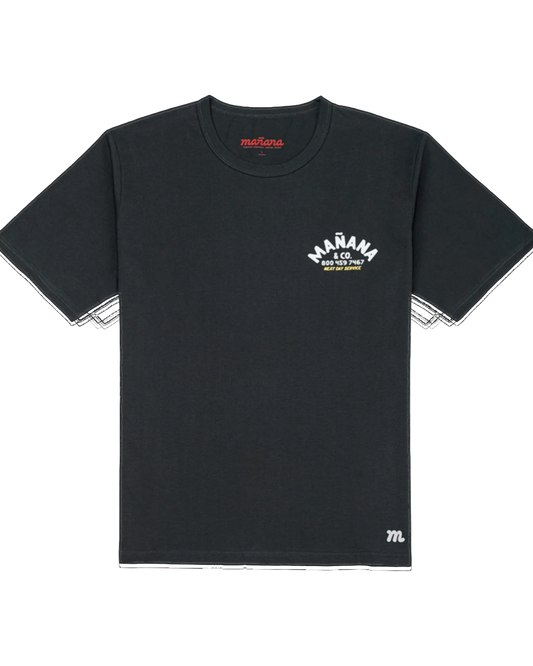 Mañana Shop Tee Black - front flat lay