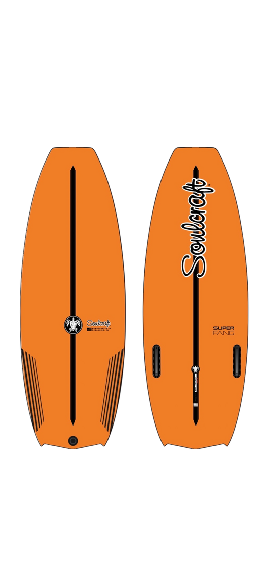 Orange Soulcraft Superfang Wakesurf board