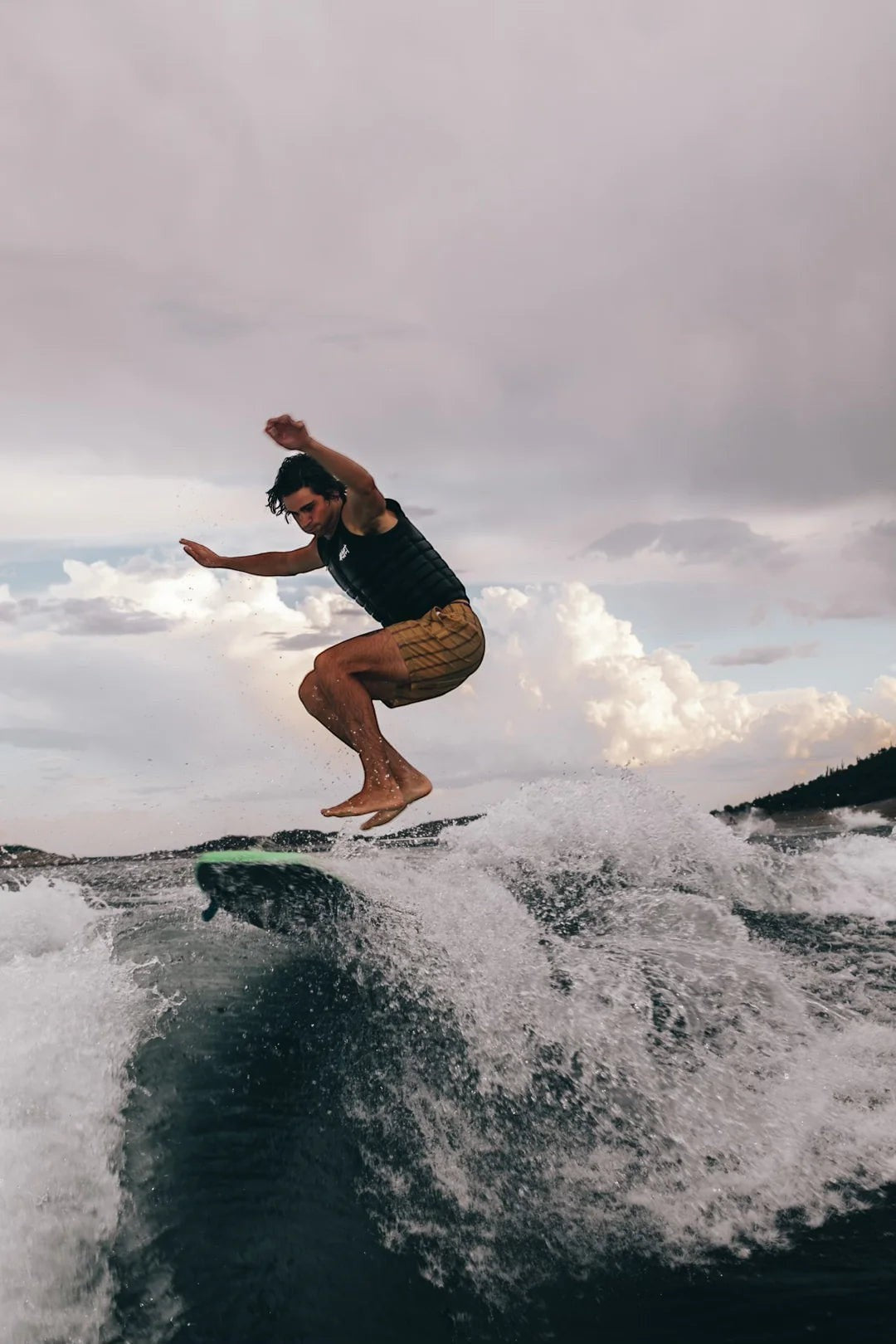 Kanuk Burnsy Pro Soft Top Demo Wakesurf Board - on-water action shot