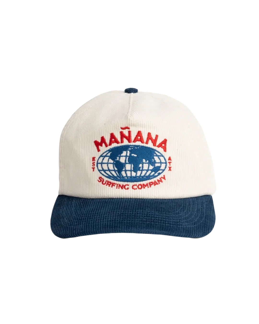 Mañana Corduroy Cap Blue Two Tone - front view