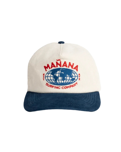 Mañana Corduroy Cap Blue Two Tone - front view