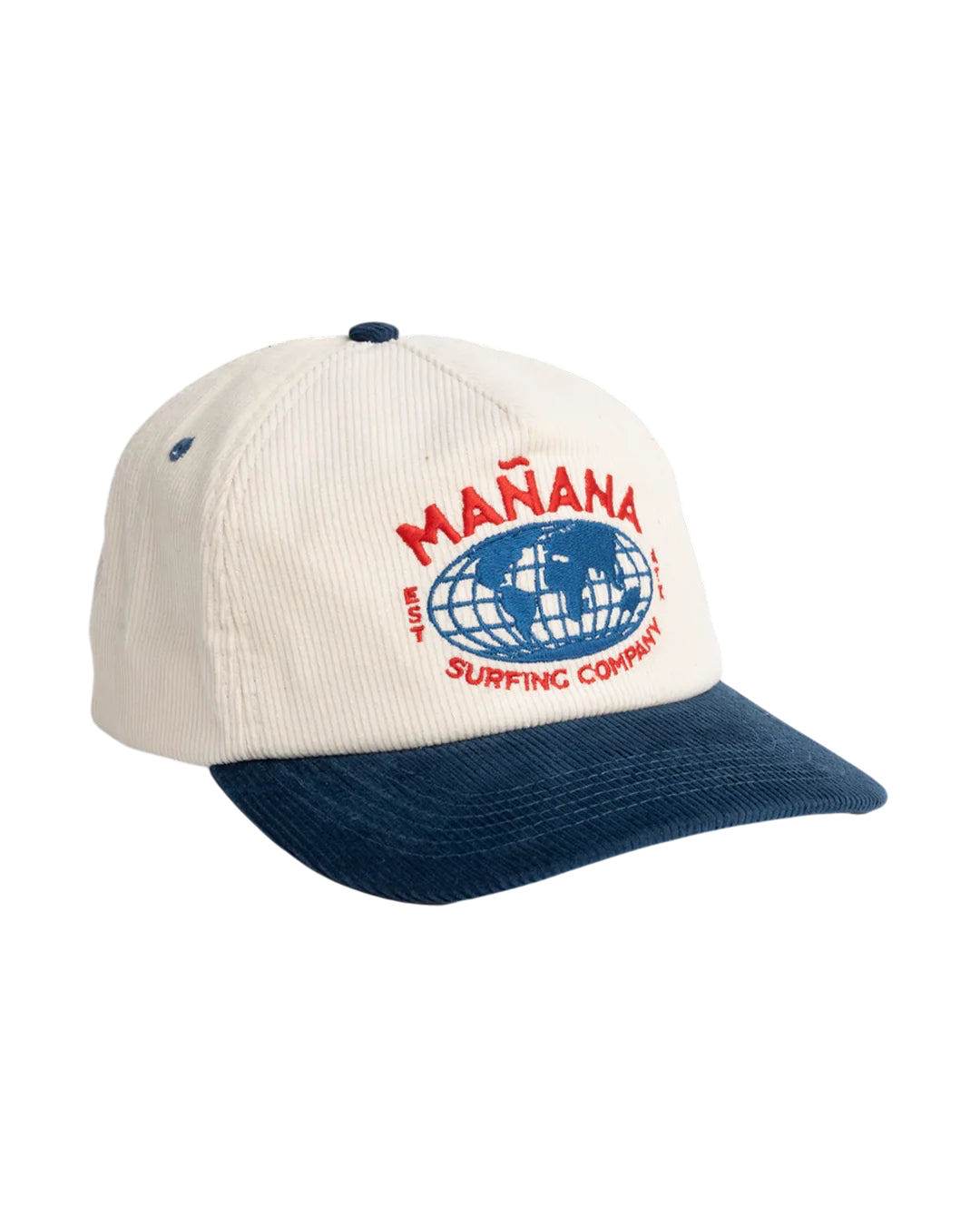 Mañana Corduroy Cap Blue Two Tone - side view