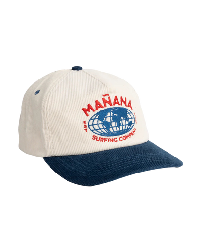 Mañana Corduroy Cap Blue Two Tone - side view