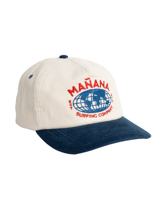 Mañana Corduroy Cap Blue Two Tone - side view
