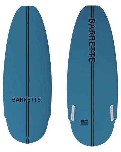 Fat Daddy's Wake Surf Barrette Greenroom blue wakesurf board with black center stripe and branding
